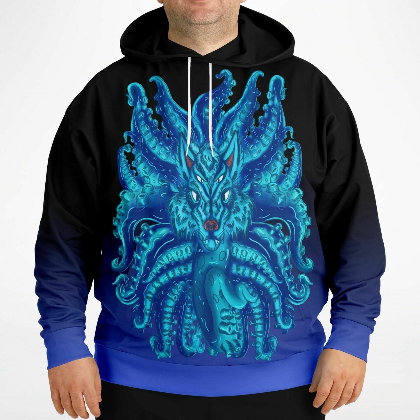 Deep Blue Wolf Tulu Athletic Plus-size Hoodie