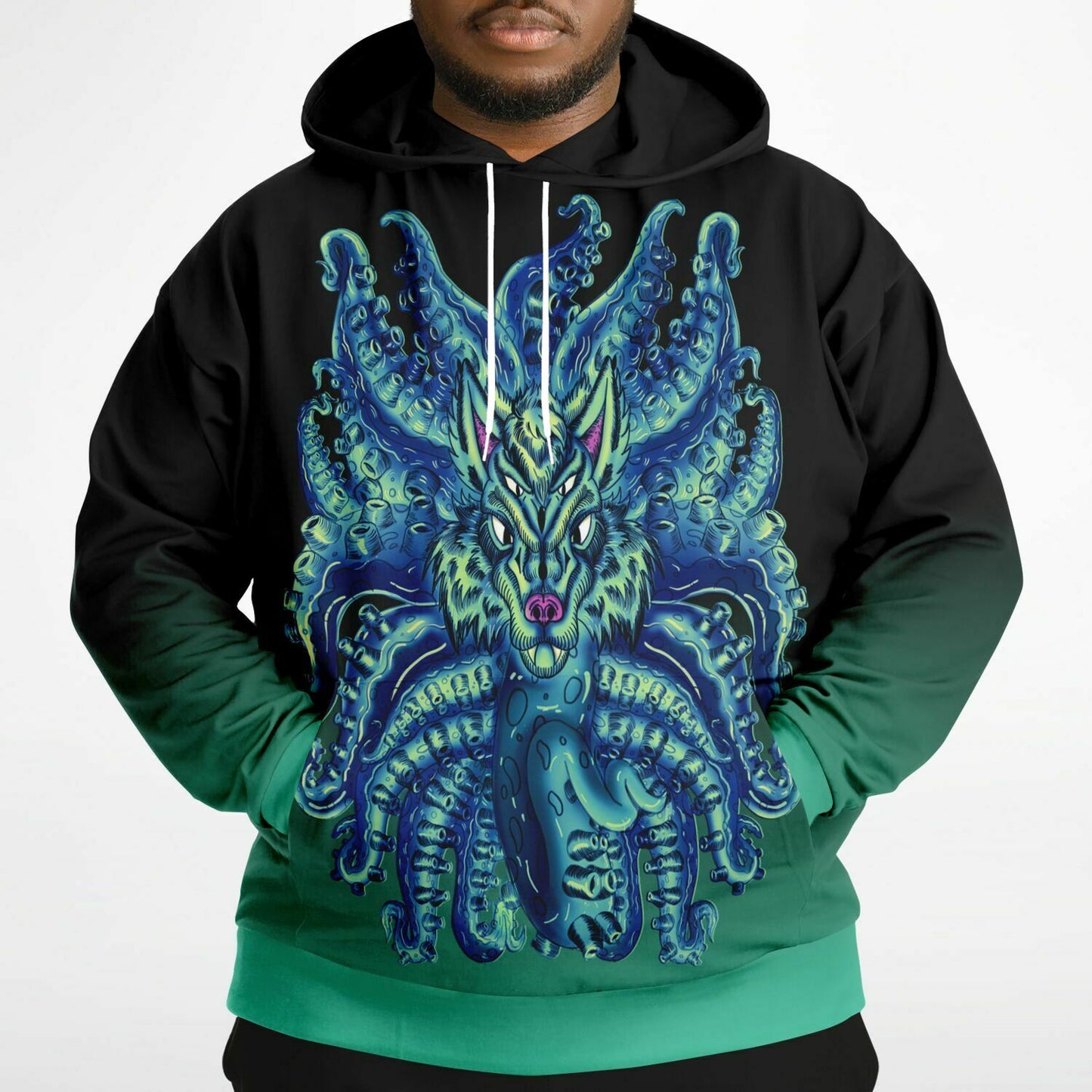 Deep Blue Sea Wolf Tulu Athletic Plus-size Hoodie