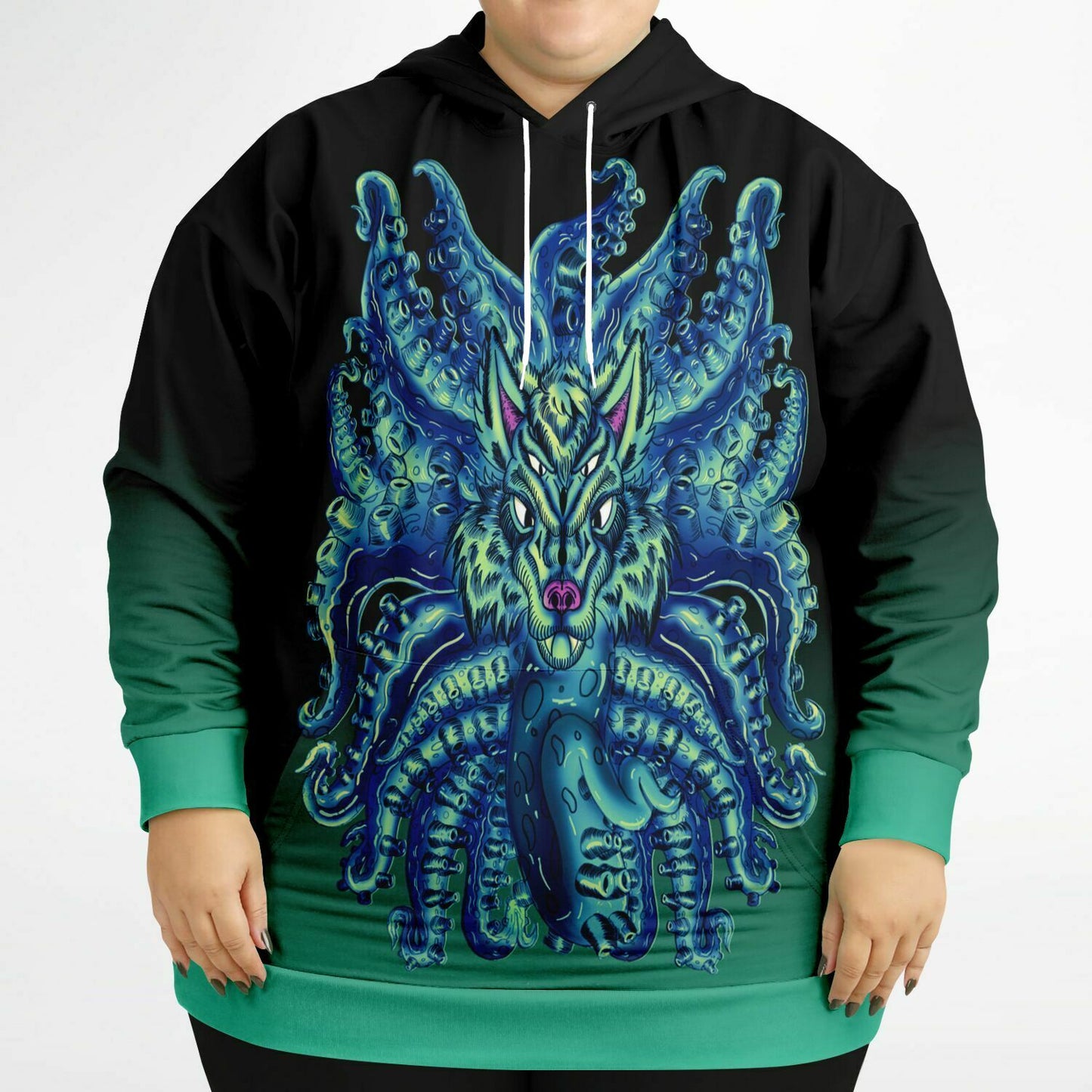 Deep Blue Sea Wolf Tulu Athletic Plus-size Hoodie