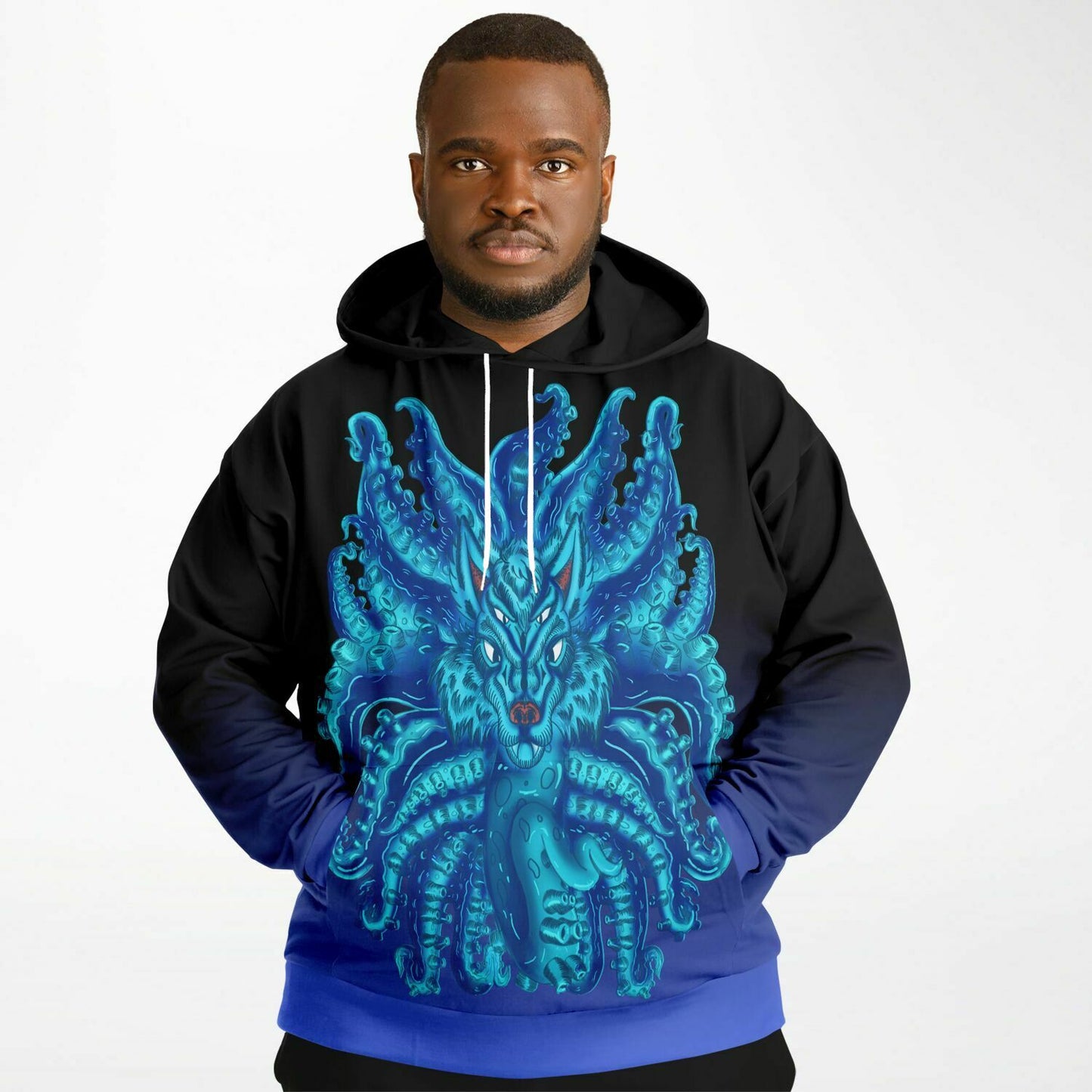 Deep Blue Wolf Tulu Athletic Plus-size Hoodie