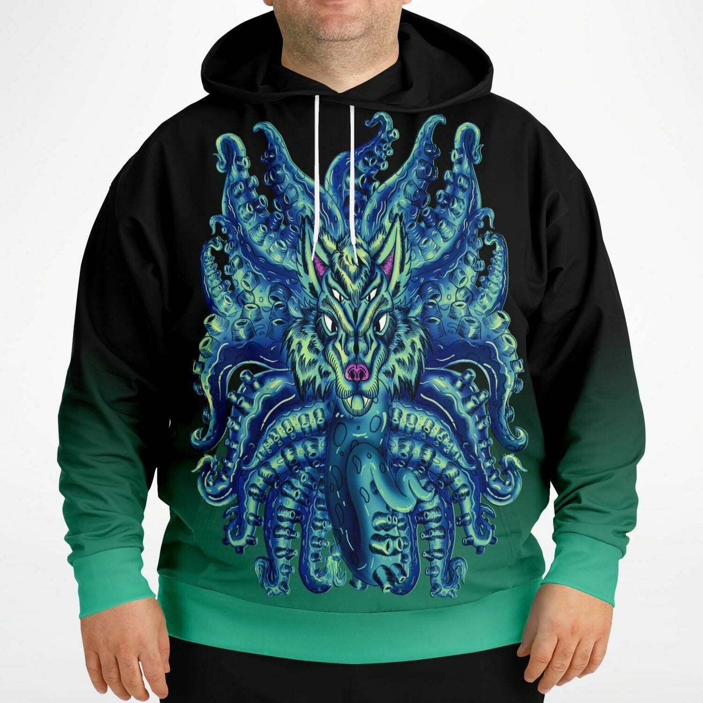 Deep Blue Sea Wolf Tulu Athletic Plus-size Hoodie
