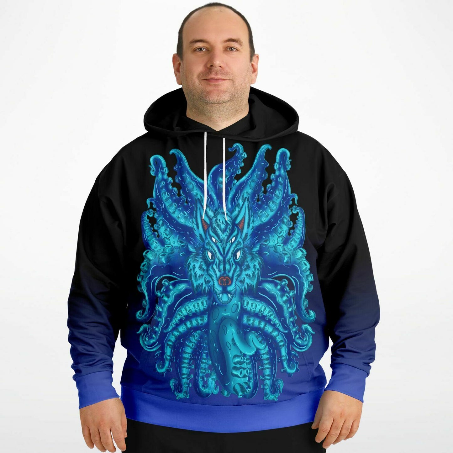 Deep Blue Wolf Tulu Athletic Plus-size Hoodie