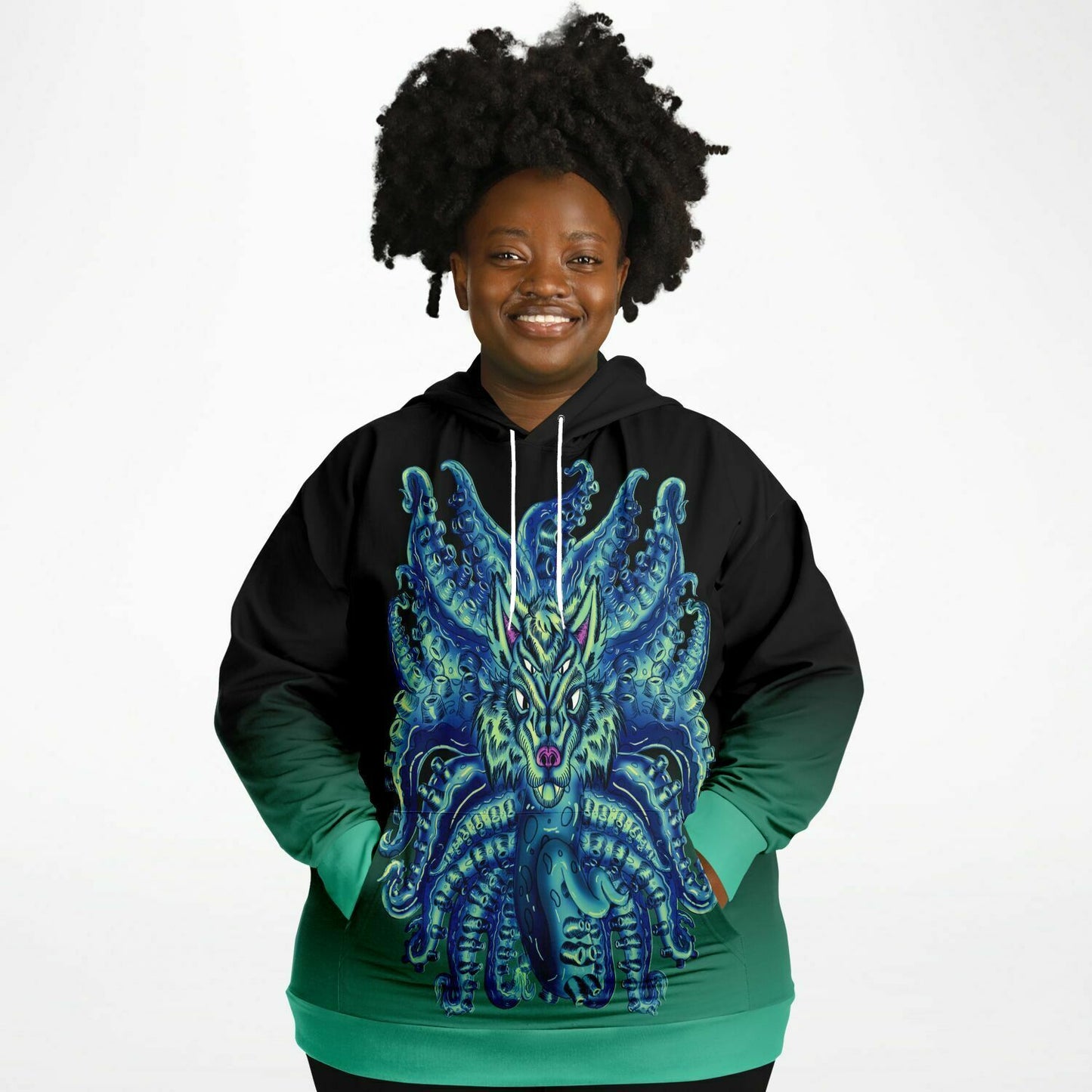 Deep Blue Sea Wolf Tulu Athletic Plus-size Hoodie