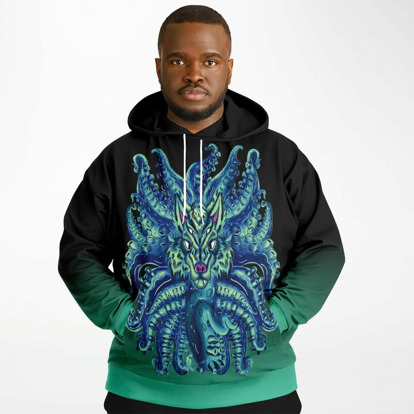Deep Blue Sea Wolf Tulu Athletic Plus-size Hoodie