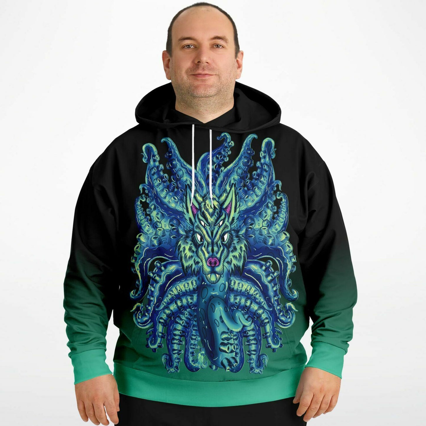 Deep Blue Sea Wolf Tulu Athletic Plus-size Hoodie