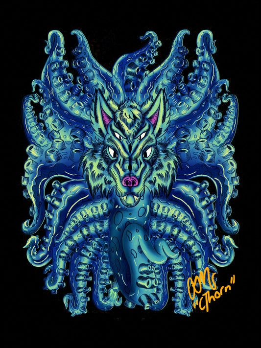 Gallery Quality Deep Blue Sea Wolf Tulu Giclée Print
