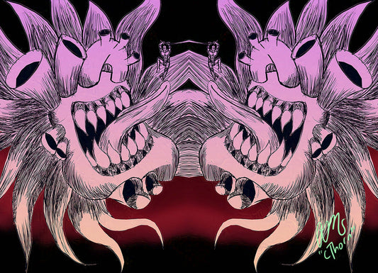 Gallery Quality Trippy Pink ChaosHeart Giclée Print