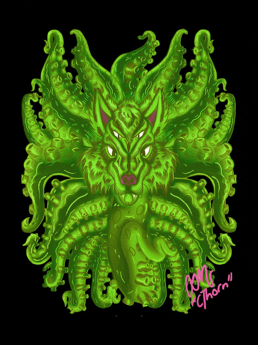 Gallery Quality Radioactive Wolf Tulu Giclée Print