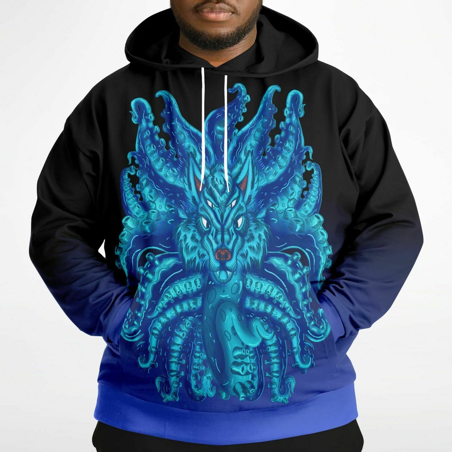 Deep Blue Wolf Tulu Athletic Plus-size Hoodie