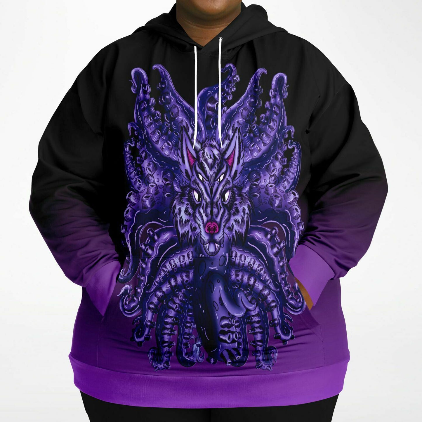 Deep Purple Wolf Tulu Athletic Plus-size Hoodie