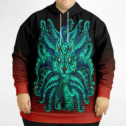 Turquoise Wolf Tulu Athletic Plus-size Hoodie