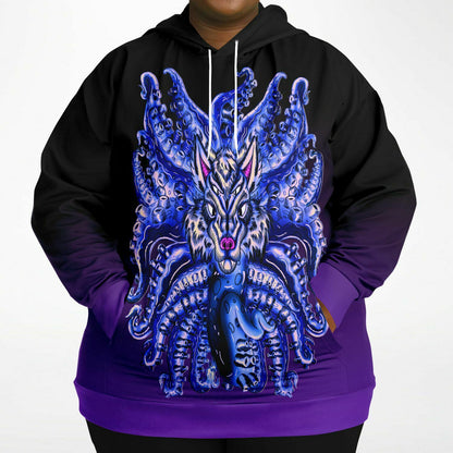 Deep Velvet Blue-Yellow Wolf Tulu Athletic Plus-size Hoodie