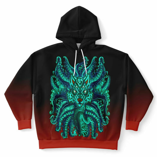 Turquoise Wolf Tulu Athletic Plus-size Hoodie
