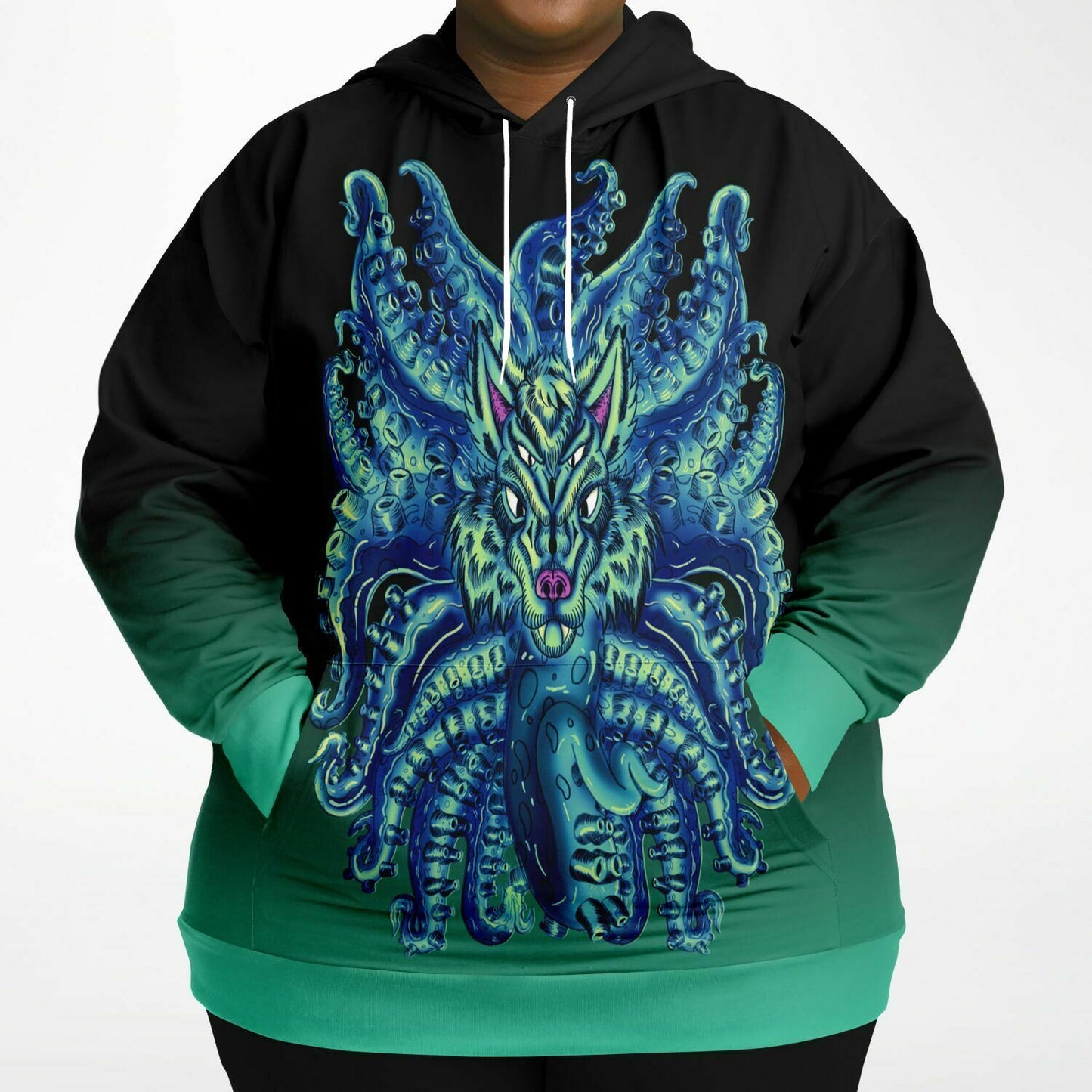 Deep Blue Sea Wolf Tulu Athletic Plus-size Hoodie