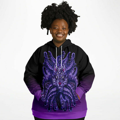 Deep Purple Wolf Tulu Athletic Plus-size Hoodie