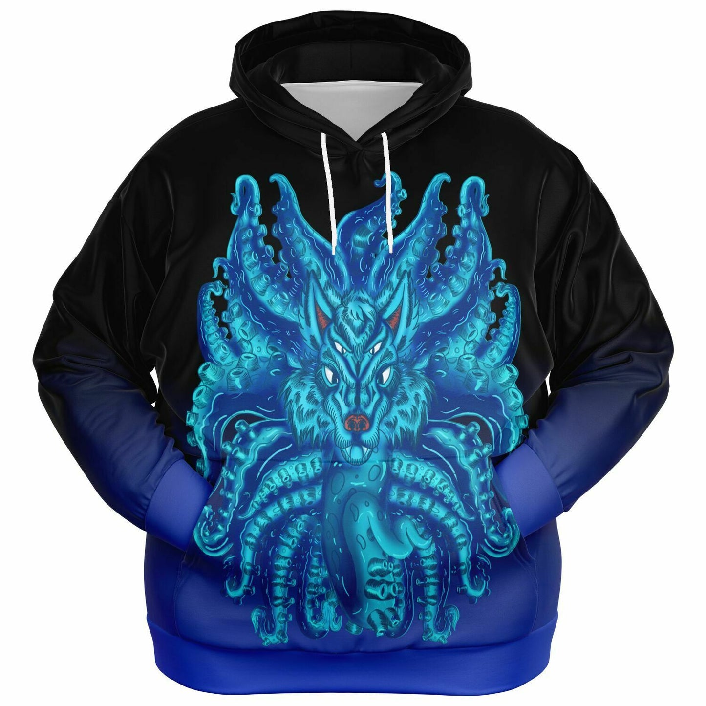 Deep Blue Wolf Tulu Athletic Plus-size Hoodie