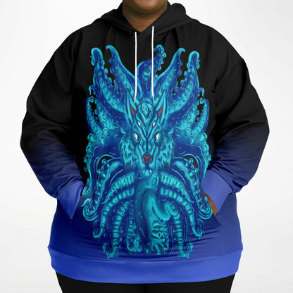 Deep Blue Wolf Tulu Athletic Plus-size Hoodie