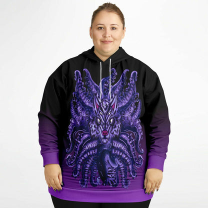 Deep Purple Wolf Tulu Athletic Plus-size Hoodie