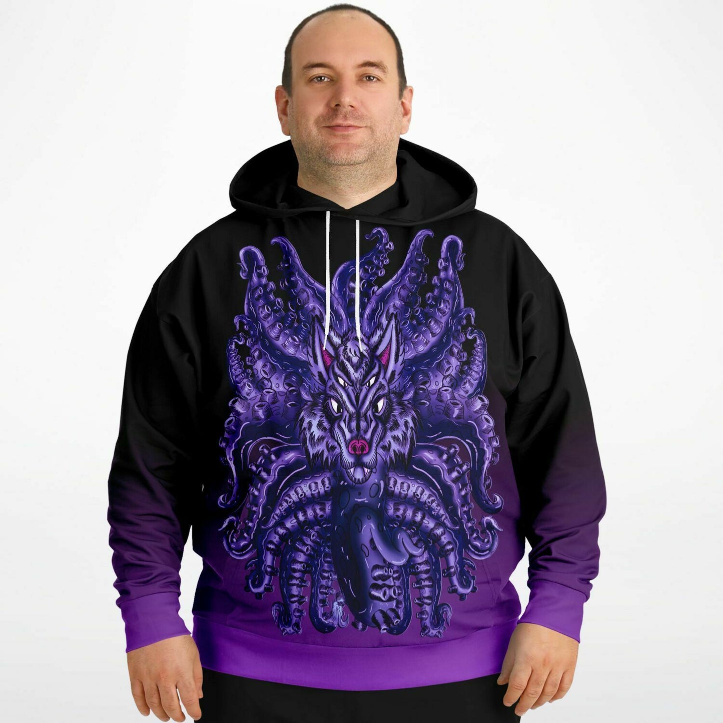 Deep Purple Wolf Tulu Athletic Plus-size Hoodie
