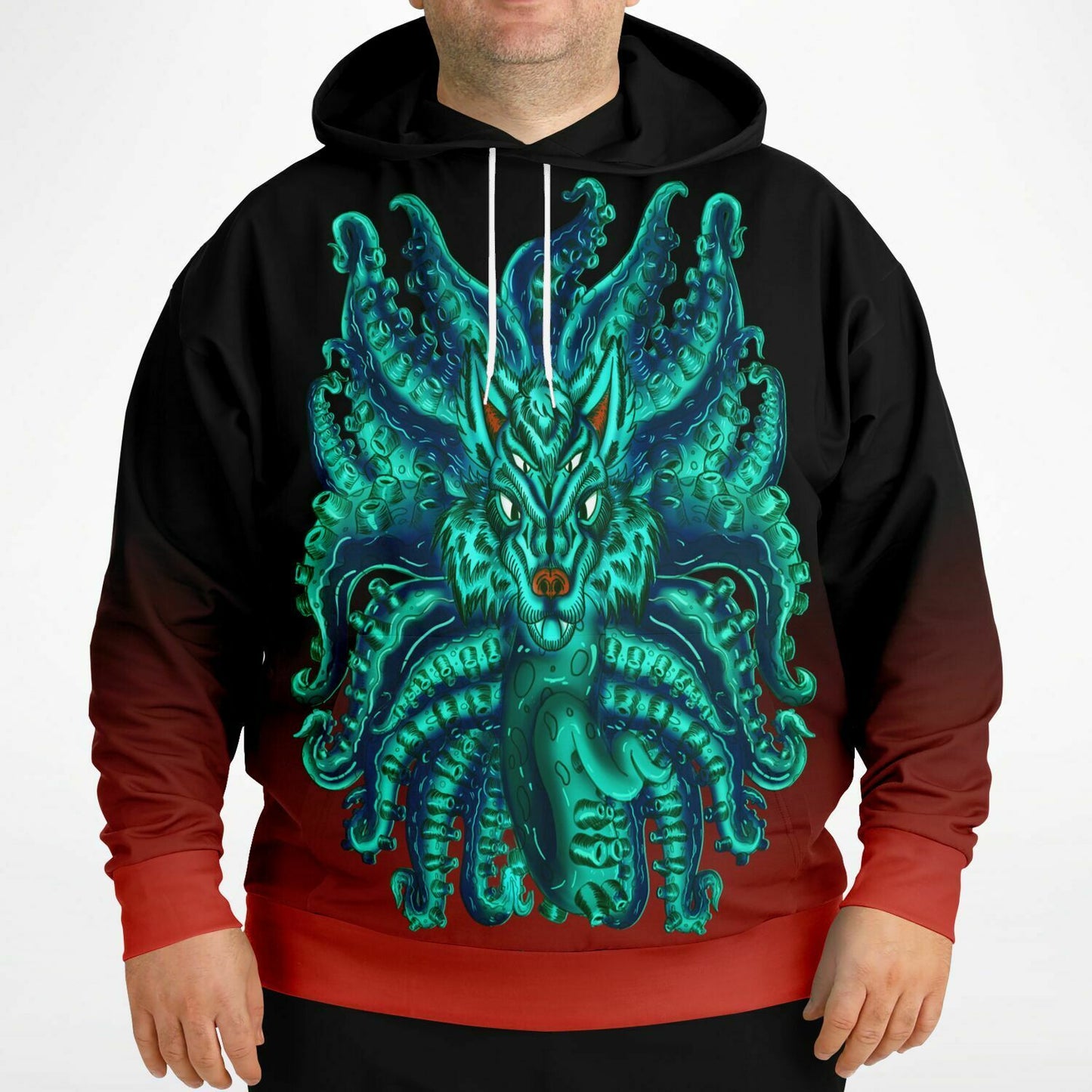 Turquoise Wolf Tulu Athletic Plus-size Hoodie