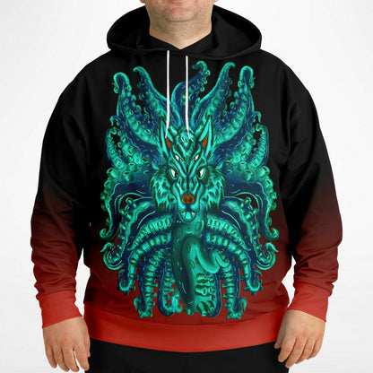 Turquoise Wolf Tulu Athletic Plus-size Hoodie