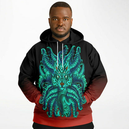 Turquoise Wolf Tulu Athletic Plus-size Hoodie